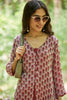 Chiffon Flowy Front Slit Printed Midi Dress