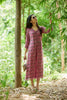 Magenta Flowy Front Slit Ethnic Dress