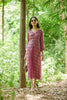 Magenta Flowy Front Slit Ethnic Dress