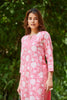 Pink Floral Print Kurta-Dress With Pockets