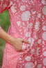Pink Floral Print Kurta-Dress With Pockets