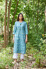 Blue Hand Block Print Kurta With Dori