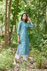 Blue Hand Block Print Kurta With Dori