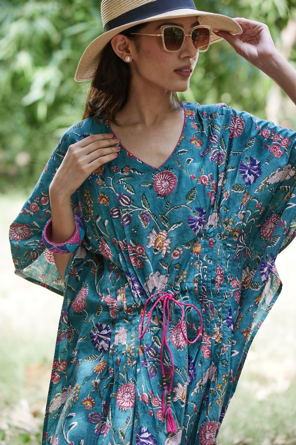Cotton Mul Hand Block Print Kaftan