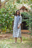 Grey Solid Chiffon Scarf With Beads