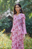 Pink Hand Block Print Angrakha Style Kurta-Dress