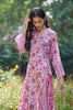 Pink Hand Block Print Angrakha Style Kurta-Dress
