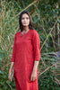 Solid Red Kurta-Dress With Pockets