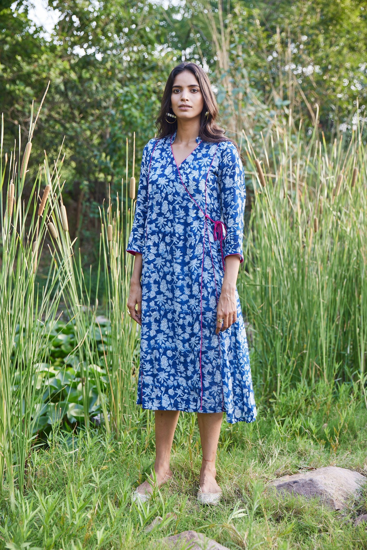 Indigo Blue Angrakha Kurta